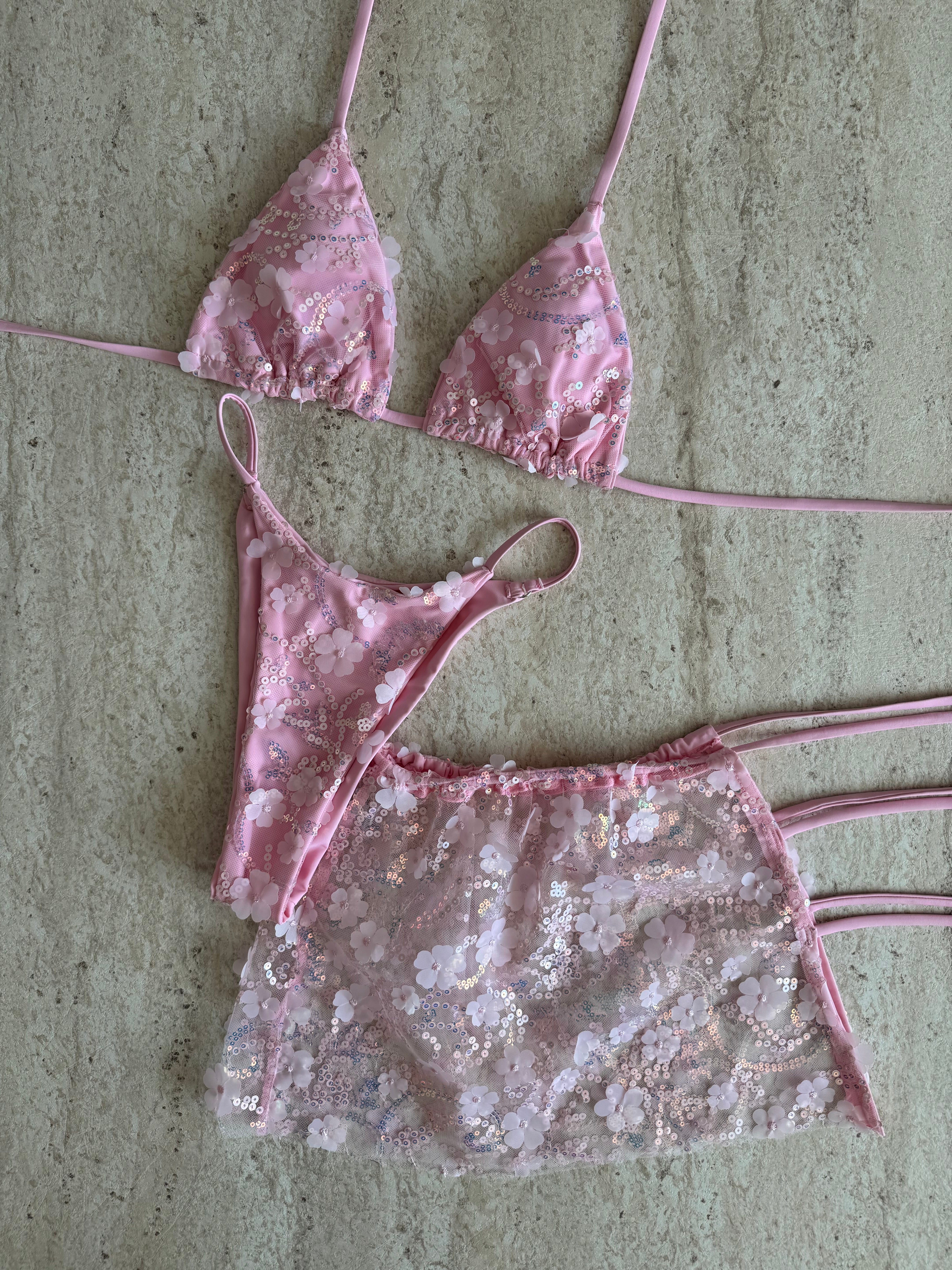 PINK SEQUIN 3 PIECE