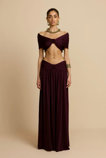 LUNA CO-ORD SET IN BURGUNDY