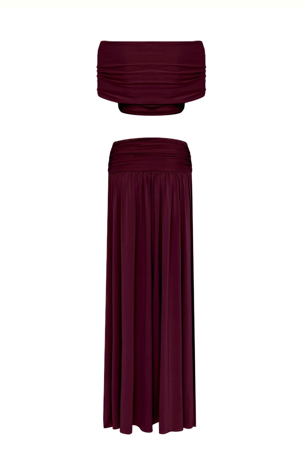 LUNA CO-ORD SET IN BURGUNDY