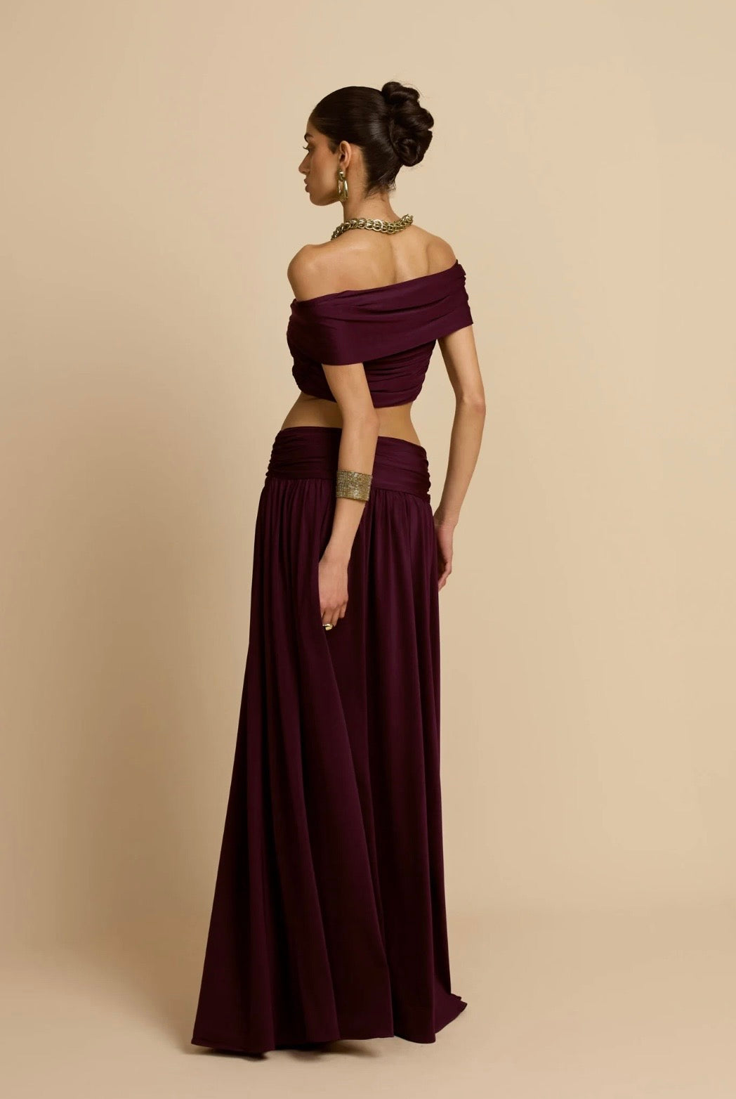 LUNA CO-ORD SET IN BURGUNDY