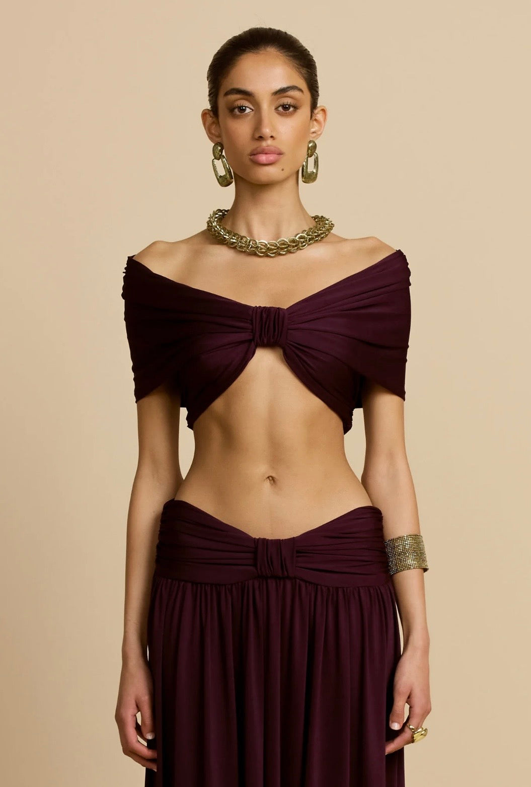 LUNA CO-ORD SET IN BURGUNDY