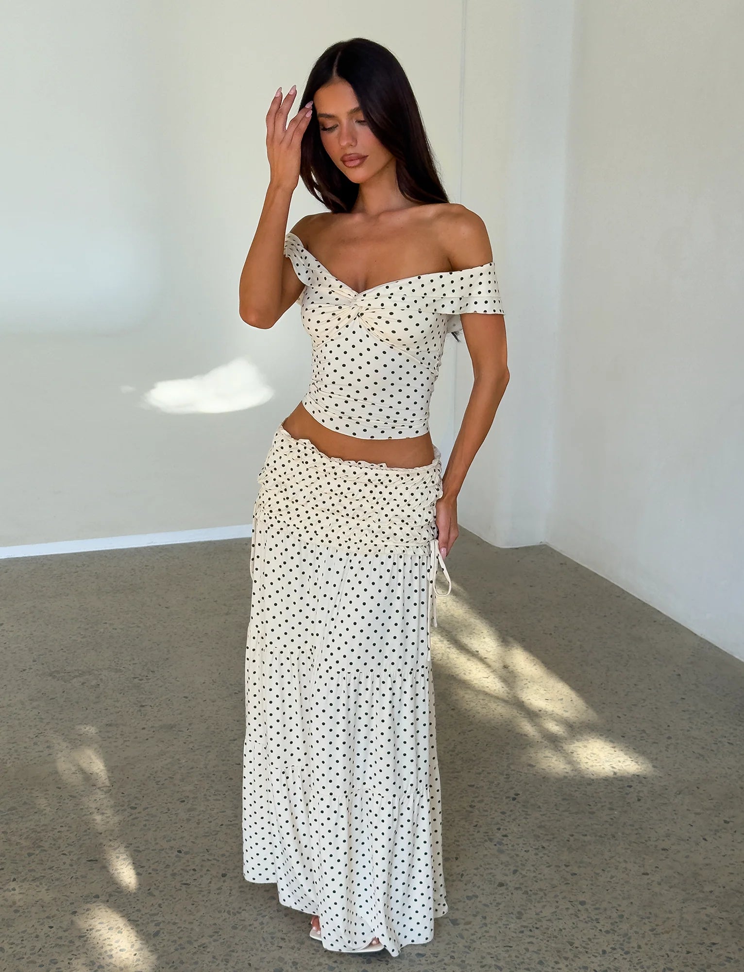 POLKA DOT TOP + MAXI SET