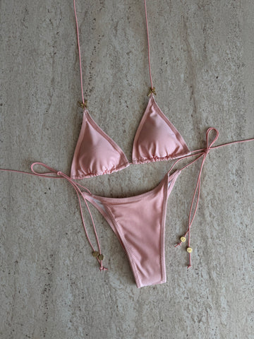 CORAL BUTTERFLY RUCHED BIKINI