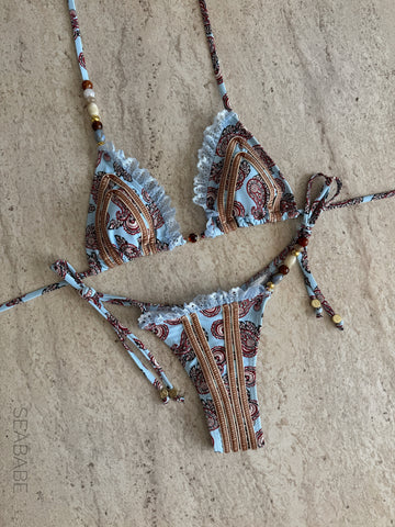 SKYBLUE SWIRL LACE BIKINI