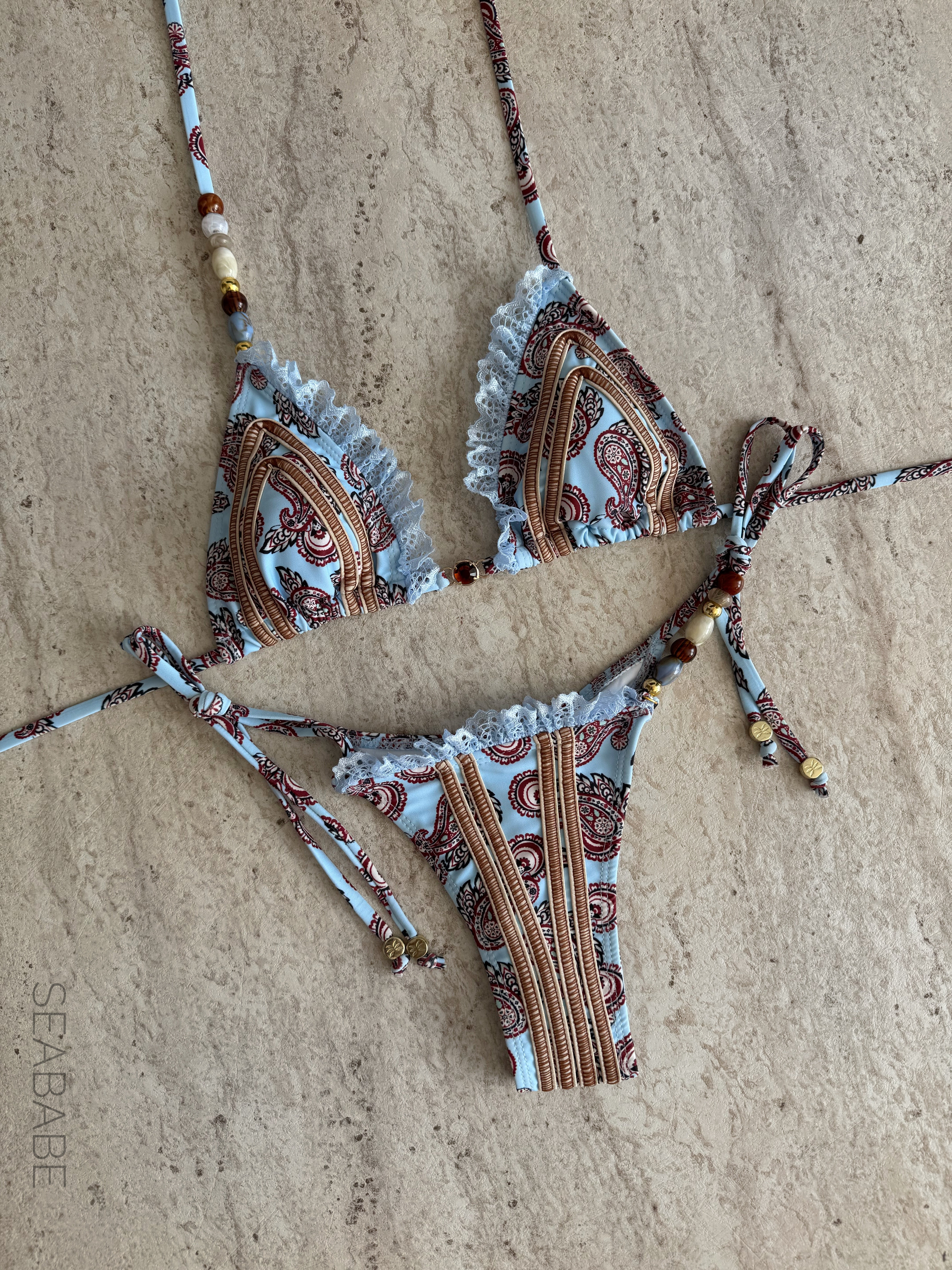 SKYBLUE SWIRL LACE BIKINI