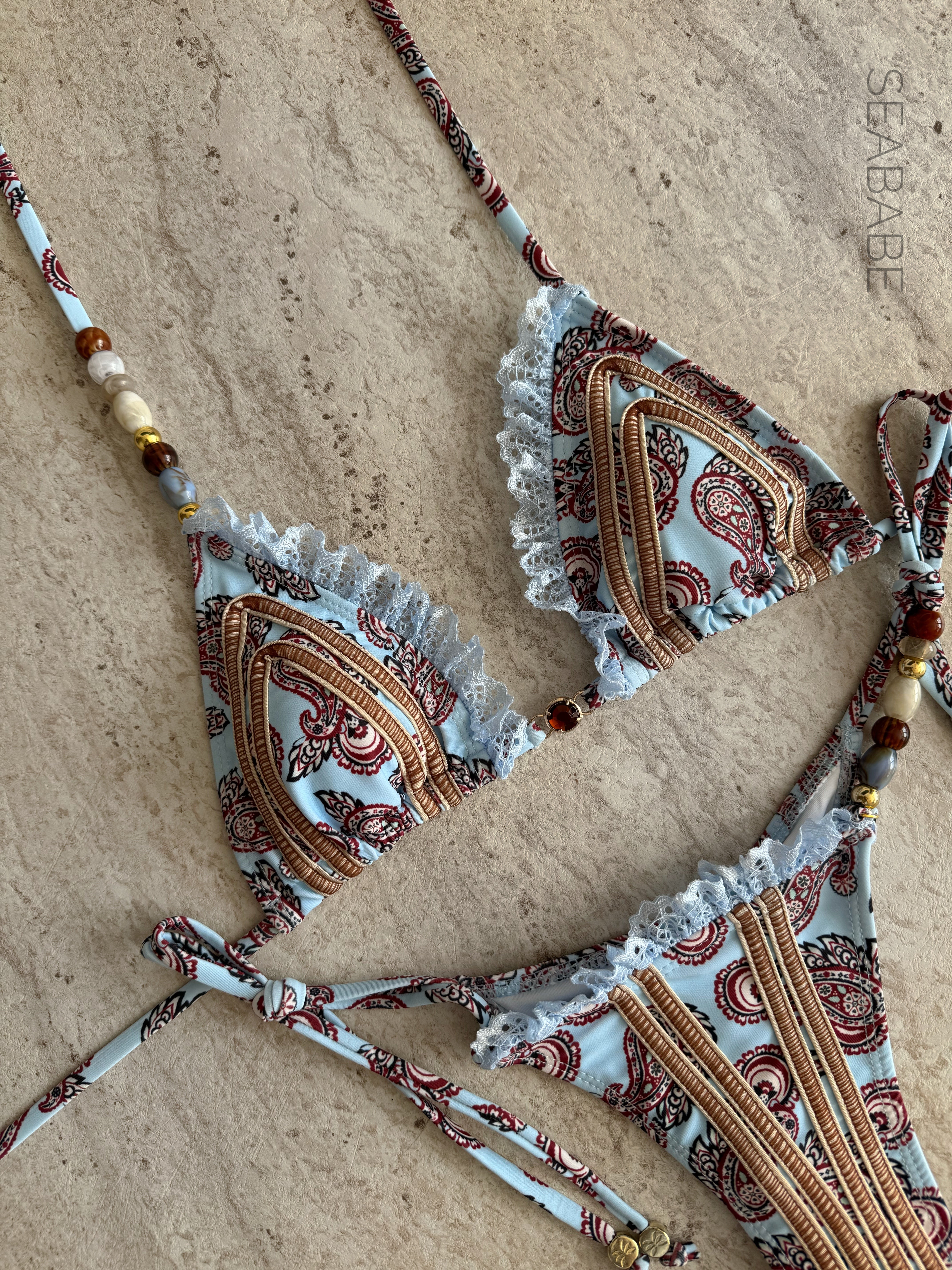 SKYBLUE SWIRL LACE BIKINI