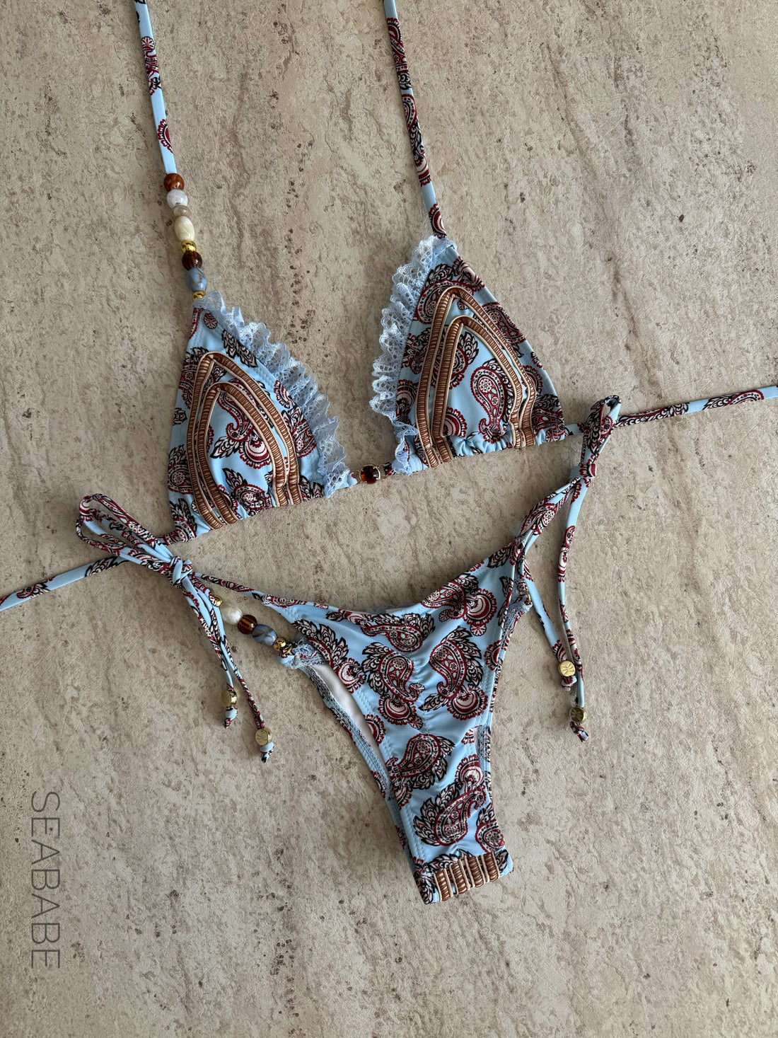 SKYBLUE SWIRL LACE BIKINI