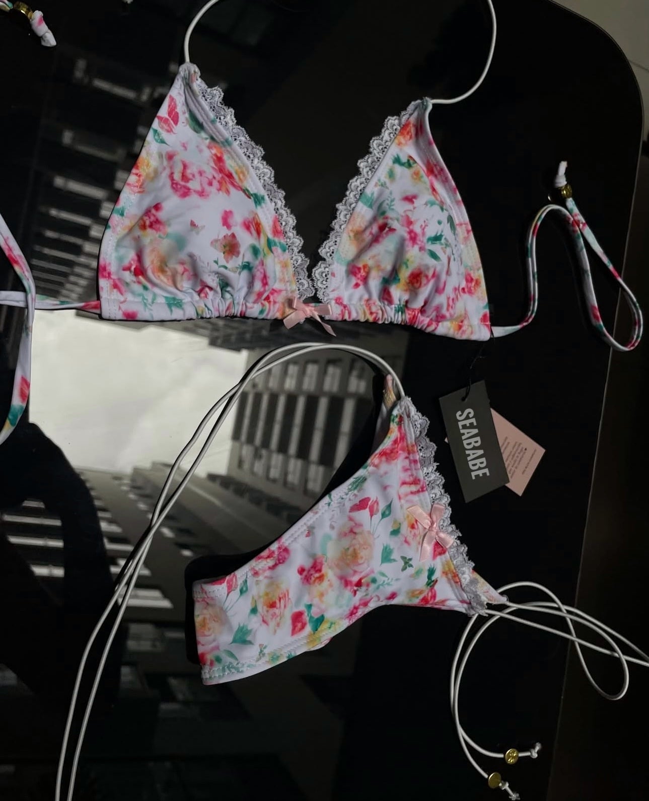 FLORAL PRINT LACE BIKINI