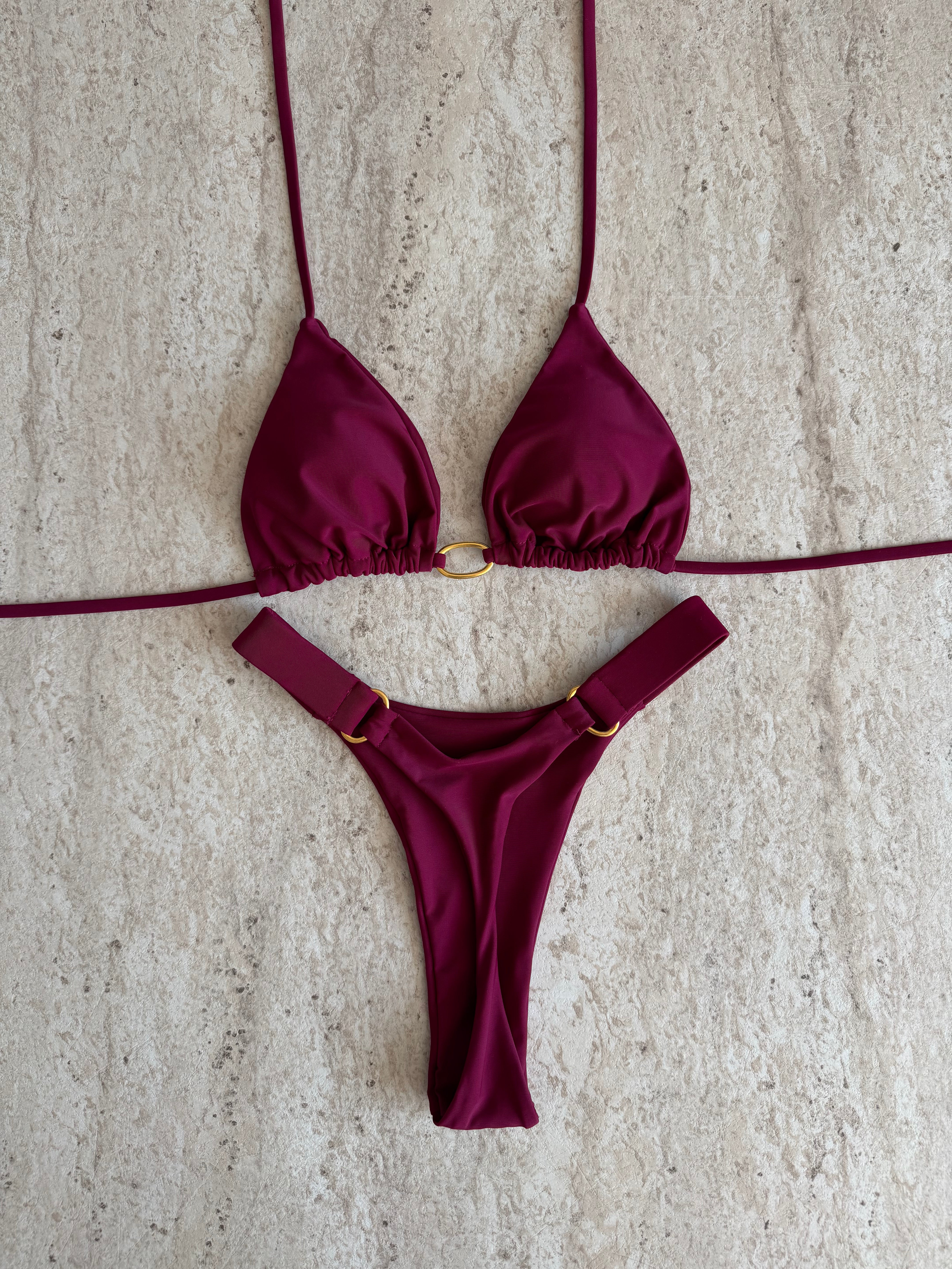 CHERRY RED THONG BIKINI