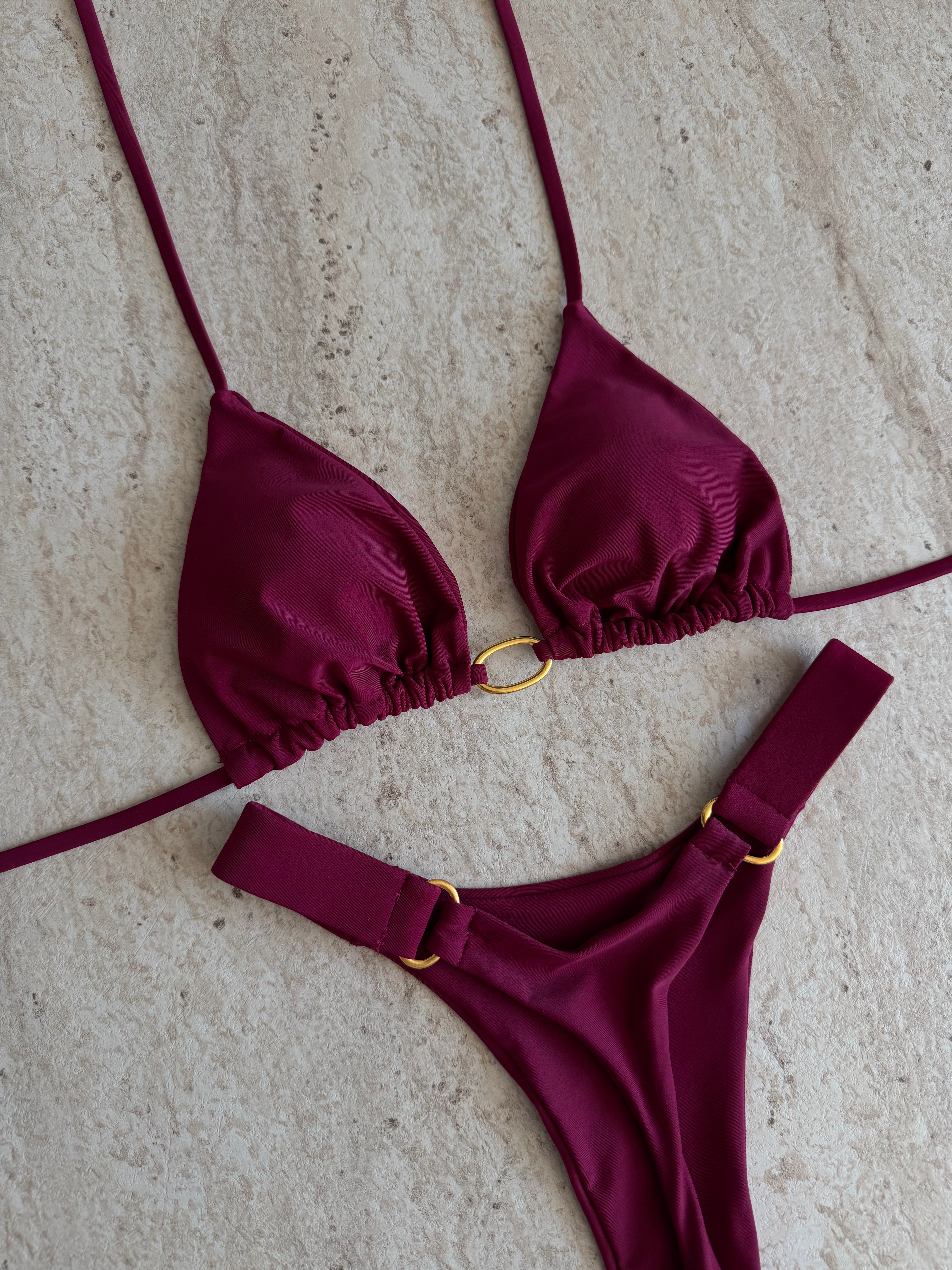 CHERRY RED THONG BIKINI