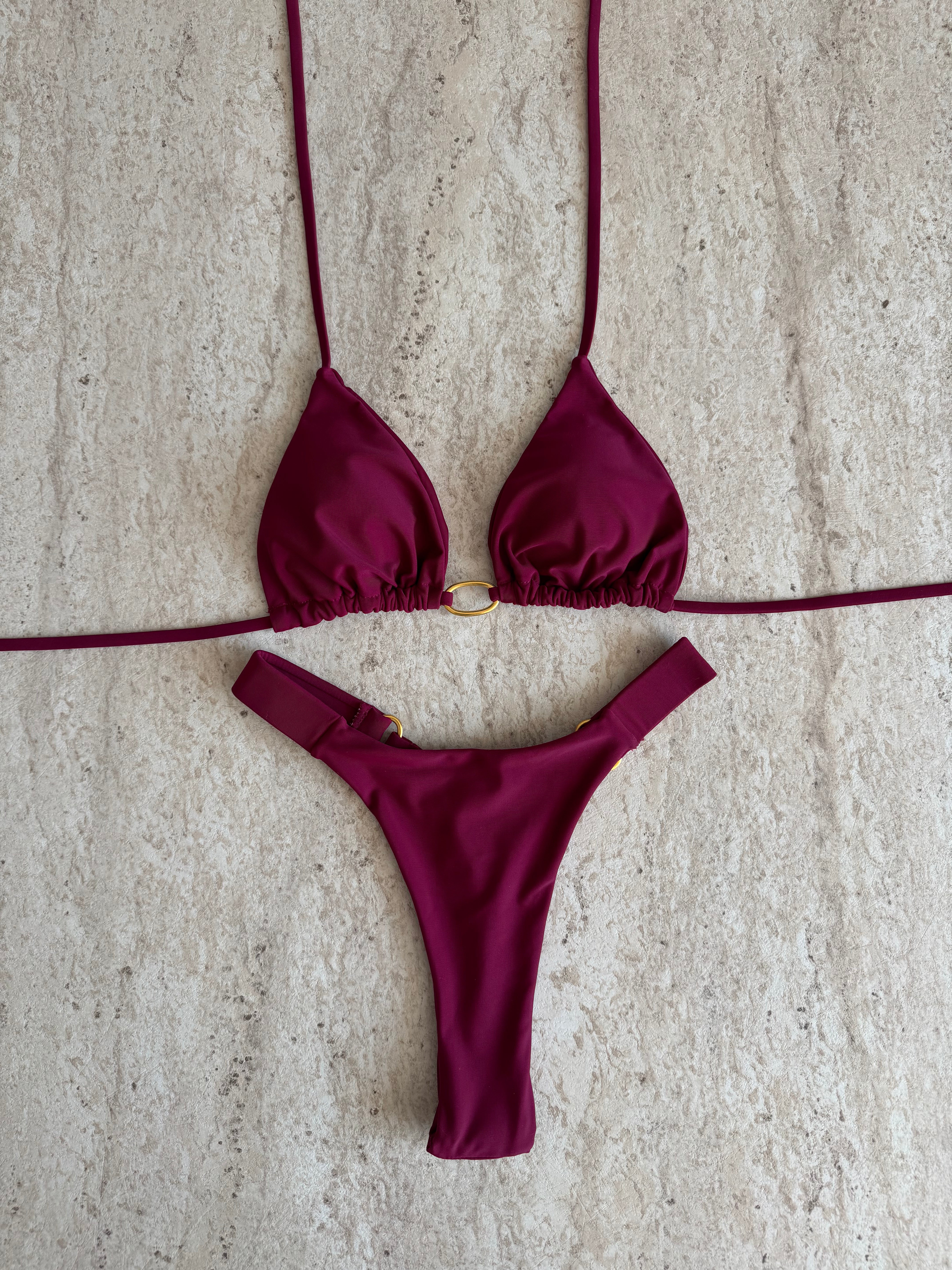 CHERRY RED THONG BIKINI
